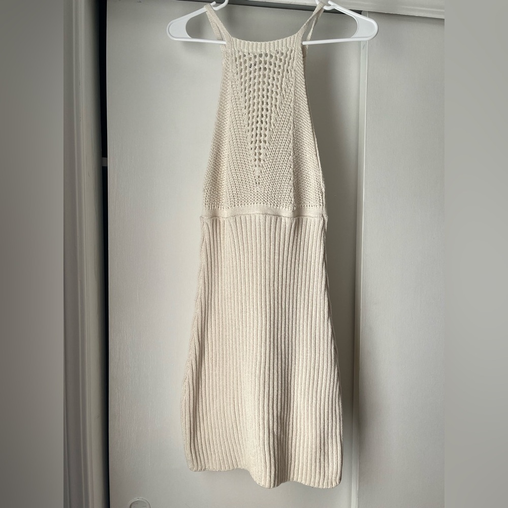 Elegant Cream Knit Dress